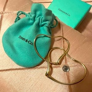 Tiffany Elsa Peretti Open Heart Hoop Earrings